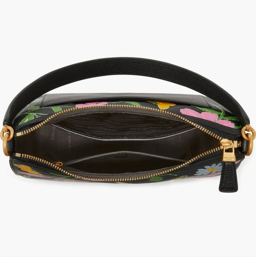 Kate Spade Sam Floral Embossed Pebble Leather Shoulder Bag - Picture 2 of 7